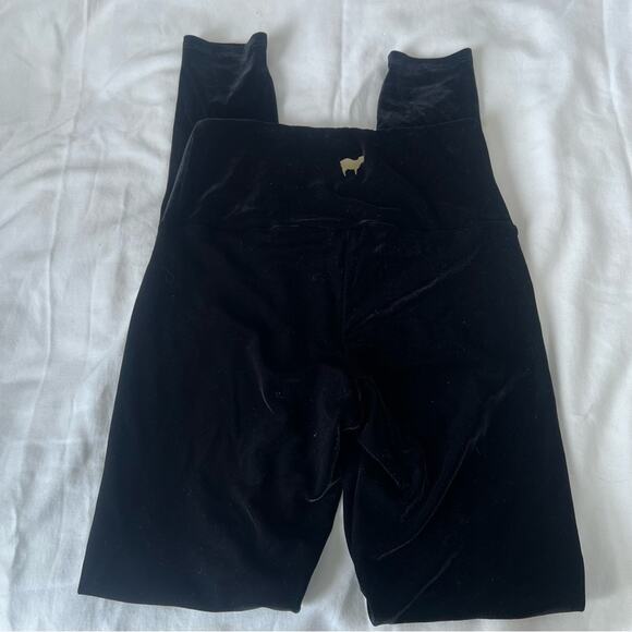 Goldsheep Black Velour Velvet Full Length Long Leggings S - Picture 4 of 4